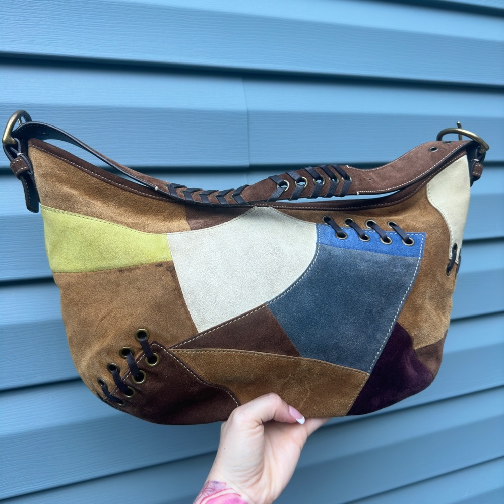 Coach Multicolor suede Patchwork Hobo Bag 9587